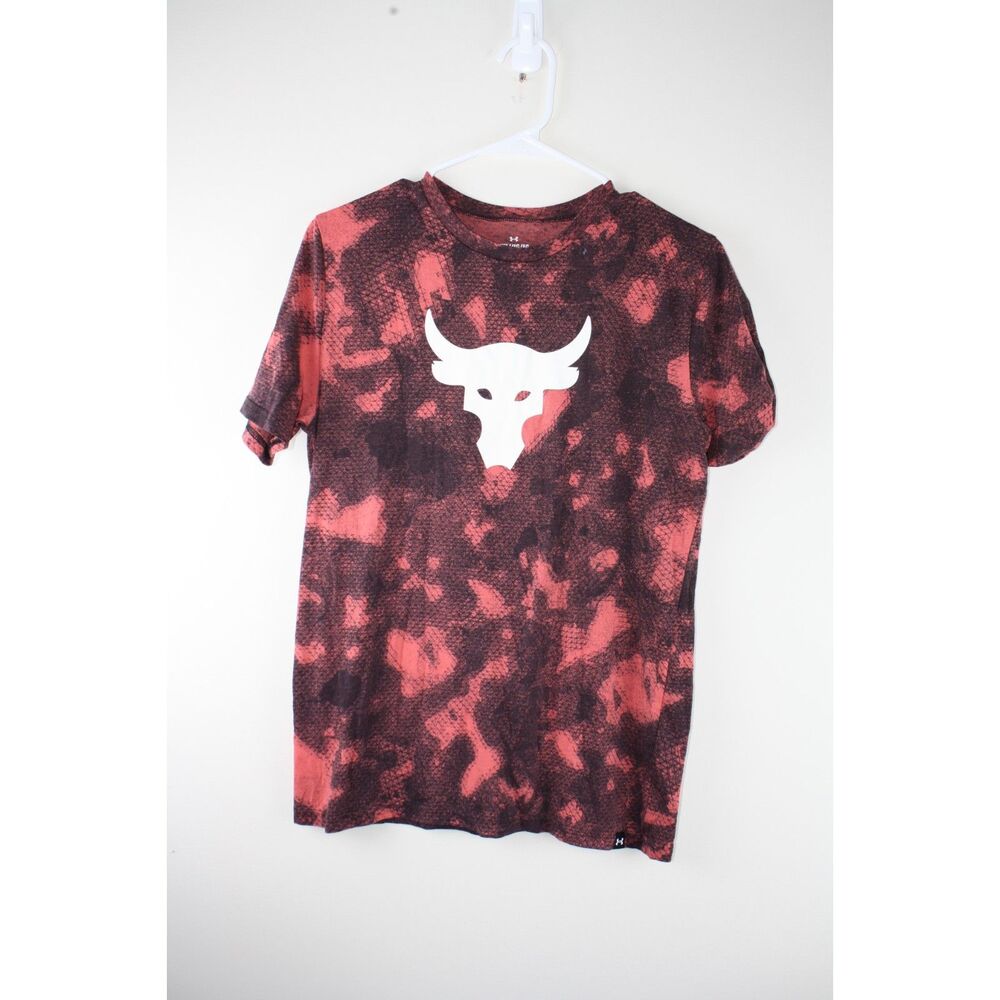 Under Armour Project Rock Youth XL Brahma Bull Red Black Graphic Tee YXL